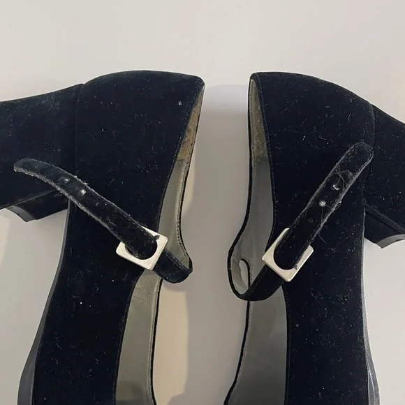 Unlisted Black Velvet Mary Jane Heels with Ankle Strap - Picture 5 of 7